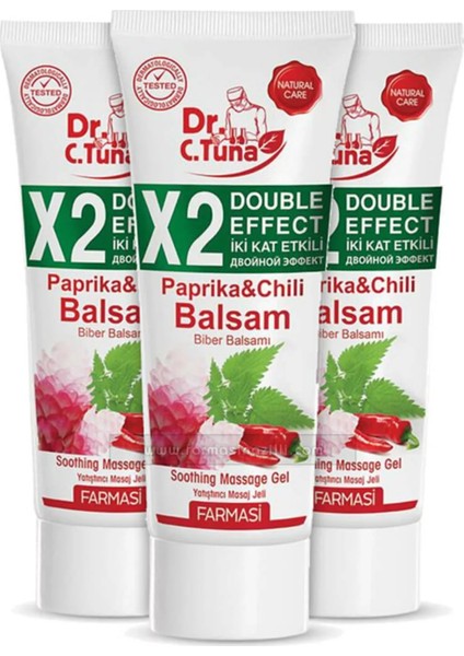 Dr. C. Tuna Biberli Masaj Jeli 250 ml Çif Etkili 3'lü Set