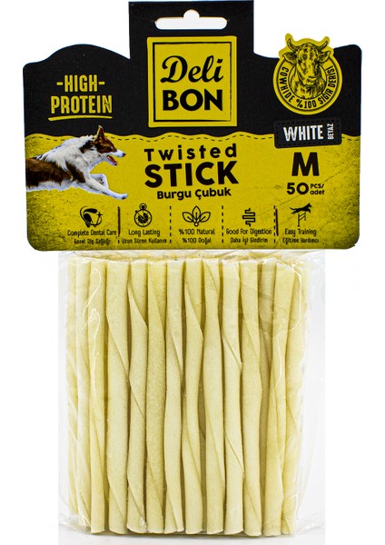 Burgu Çubuk Orta Boy 50'li Paket Beyaz