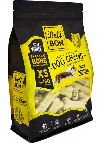 Pres Kemik 7 cm XS Boy 50'li Torba Beyaz