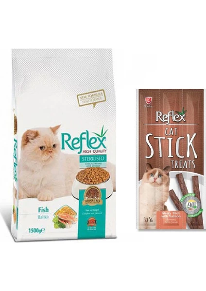 Sterilised Kısırlaştırılmış Balıklı Kedi Maması 1,5 kg + Stick