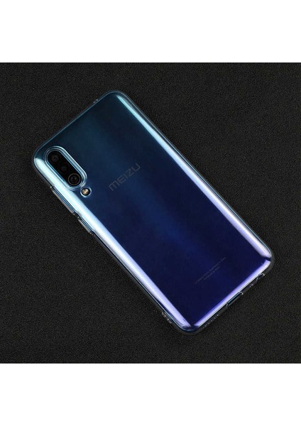 Meizu 16XS Kılıf Zore Süper Silikon Kamera Korumalı Şeffaf