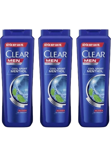 Men Cool Sport Menthol Erkek Şampuan 600 ml X3 Adet