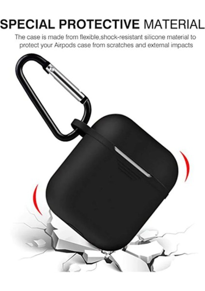 Apple Airpods Kılıf Kancalı Silikon Mor