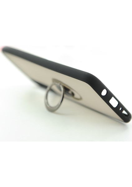 Huawei Y7 2019 Kılıf Renkli Stripe Şeffaf Silikon Yüzük Tutuculu Lacivert fiyatları