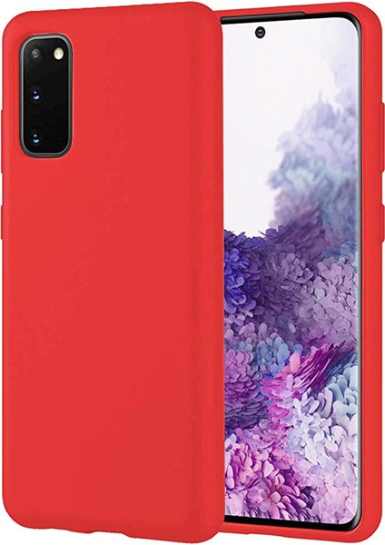 Samsung Galaxy S20 Kılıf Delux Silky Termoplastik Desite Kırmızı
