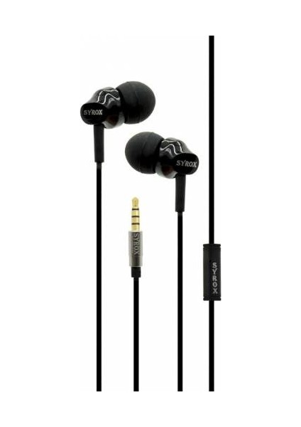 K13 Mikrofonlu Stereo Kablolu Kulakiçi Kulaklık - Siyah