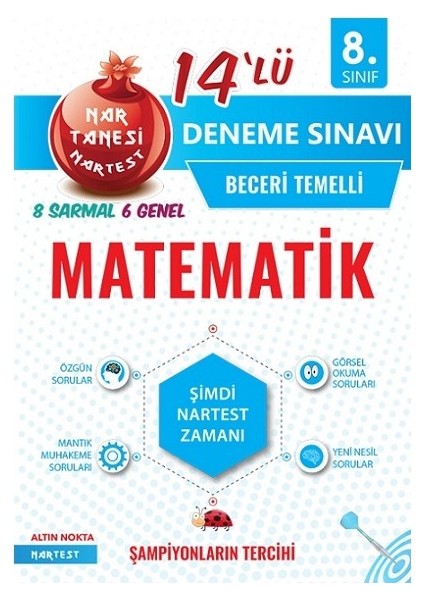 Nartest Yayınevi 8. Sınıf Süper Zeka Matematik Soru Bankası ve 14'lü Matematik Deneme Seti