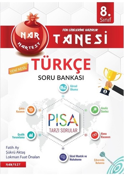 Nartest Yayınevi LGS 8. Sınıf Nar Tanesi Altın Sorular Türkçe ve İnkılap Tarihi Soru Bankası Seti