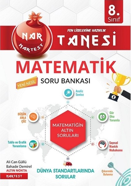 Nartest Yayınevi LGS 8. Sınıf Nar Tanesi Altın Sorular Matematik ve Türkçe Soru Bankası Seti