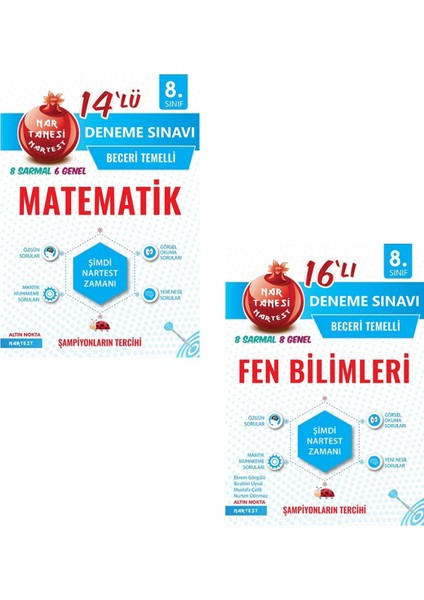 Nartest Yayınevi LGS 8. Sınıf Nar Tanesi Matematik Fen Bilimleri Deneme Seti