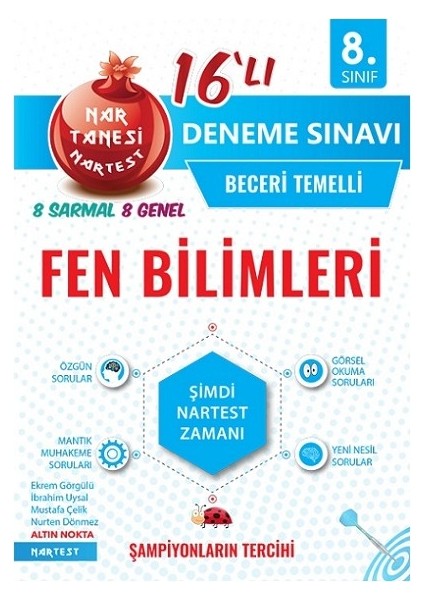 Nartest Yayınevi LGS 8. Sınıf Nar Tanesi Matematik Fen Bilimleri Deneme Seti