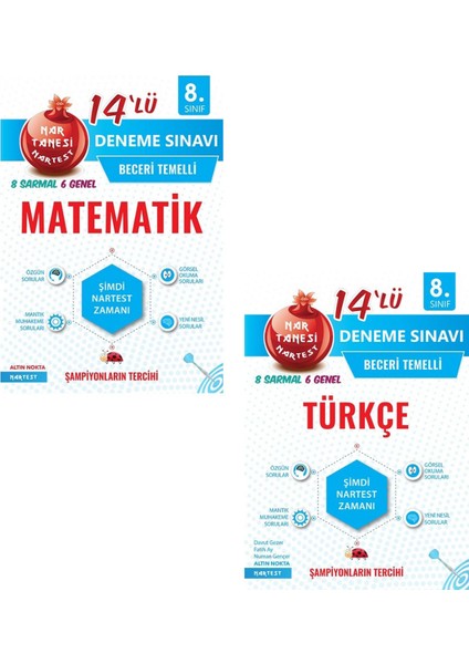 Nartest Yayınevi LGS 8. Sınıf Nar Tanesi Türkçe Matematik Deneme Seti