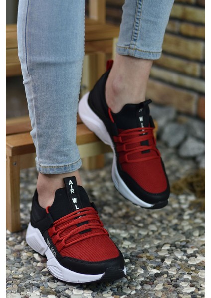 Siyah Kırmızı Erkek Sneaker