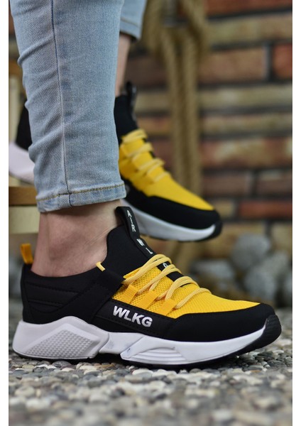 Siyah Sarı Erkek Sneaker