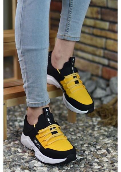 Siyah Sarı Erkek Sneaker