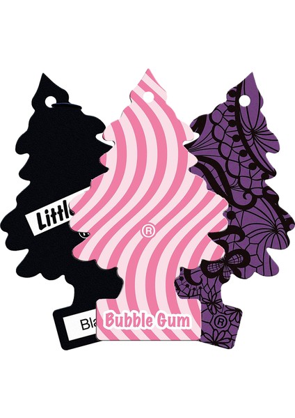 Little Trees 3'lü Set Black Ice - Bubble Gum - Midnight Chic Asma Oto Kokusu