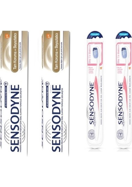Tam Koruma Diş Macunu 50 ml x 2 + Sensodyne Diş Eti Bakımı Yumuşak Diş Fırçası x 2