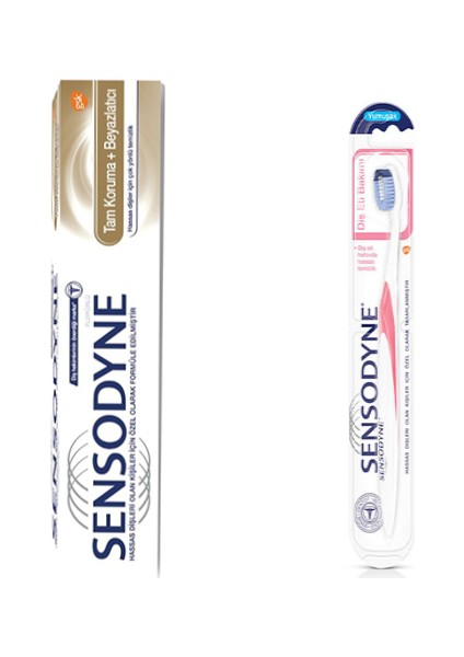 Tam Koruma ve Diş Macunu 50 ml + Sensodyne Diş Eti Bakımı Yumuşak Diş Fırçası