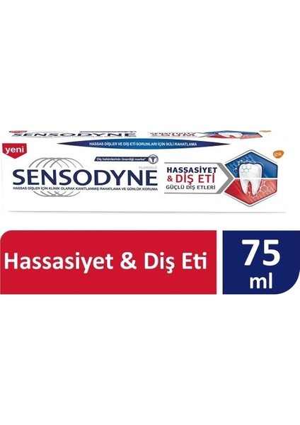 Hassasiyet & Diş Eti Güçlü Diş Eti 75 ml + Sensodyne Diş Eti Bakımı Yumuşak Diş Fırçası fiyatları