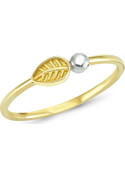 AltınSepeti Altın Minik Yapraklı Yüzük AS374YZ