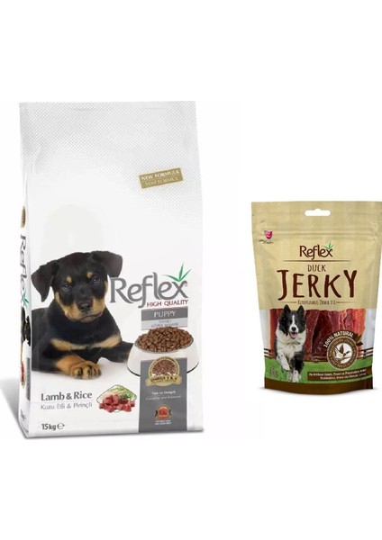 Kuzulu Yavru Köpek Maması 15 kg + Reflex Jerky fiyatları