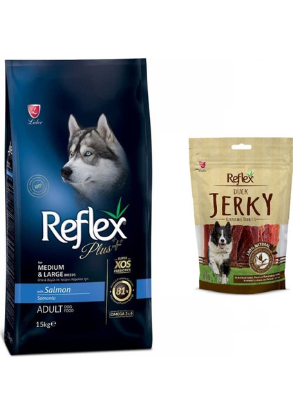 Somonlu Büyük ve Orta Irk Köpek Maması 15 kg + Reflex Jerky fiyatları