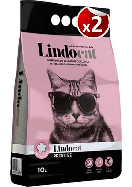 Hijyenik Topaklaşan Baby Powder Kalın Taneli Kedi Kumu 10 lt x 2 Adet