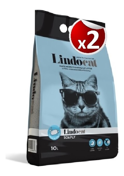 Hijyenik Topaklaşan Sabunlu Kalın Taneli Kedi Kumu 10 lt x 2 Adet