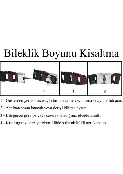Erkek 315L Çelik Kemal Atatürk Imzalı Örgü Bileklik