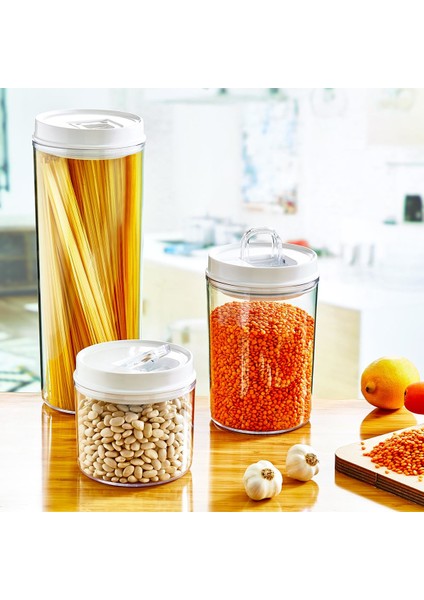 Vakum Kapaklı Saklama Kabı Seti | 3'lü Set