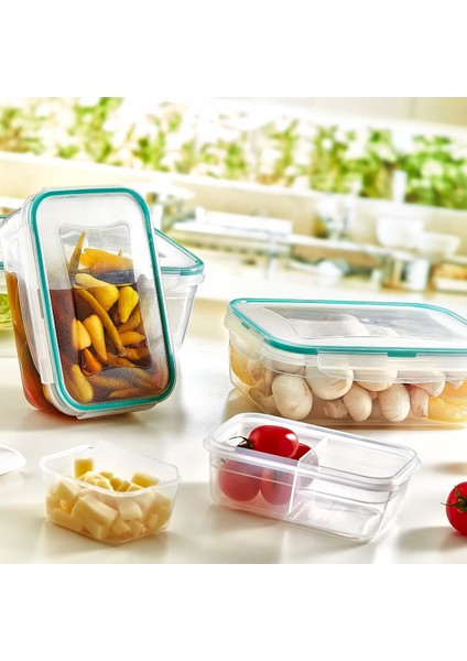 1.4 lt Dikdörtgen Saklama Kabı | Contalı & Süzgeçli