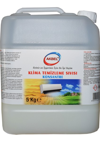 Klima Temizleme Sıvısı Konsantre 5 kg