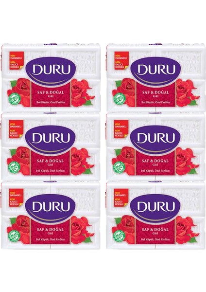 Saf & Doğal Kalıp Sabun Gül 4 x 150 600 gr 6 Adet