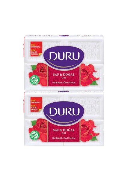 Saf & Doğal Kalıp Sabun Gül 4 x 150 600 gr 2 Adet