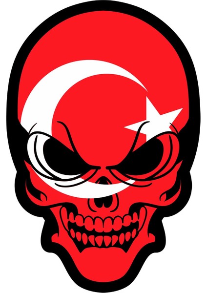 Kurukafa Türk Bayrağı Sticker 00013