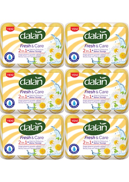 Doğal Gliserinli Güzellik Sabunu Fresh & Care 2 In 1 Kremsi Dokunuş Bahar Tazeliği 6 Adet