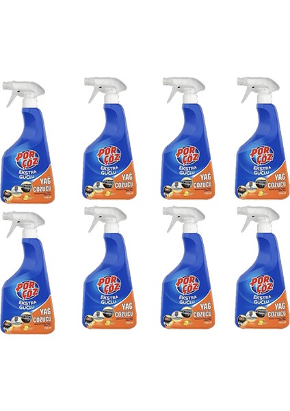 Ekstra Güçlü Yağ Çözücü Sprey Mutfak 750 ml 8'li