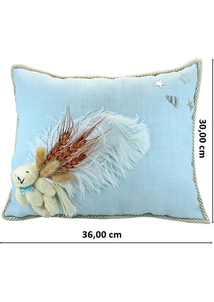 Kuru Çiçek Tanzimli, Ayıcıklı, Takı Yastığı, Mavi fiyatları