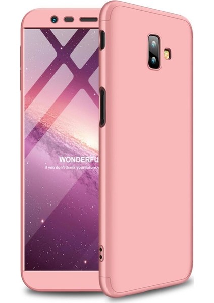 Galaxy J6 Plus Kılıf Zore 360 Tam Koruma 3 Parça Ays Kapak Rose Gold