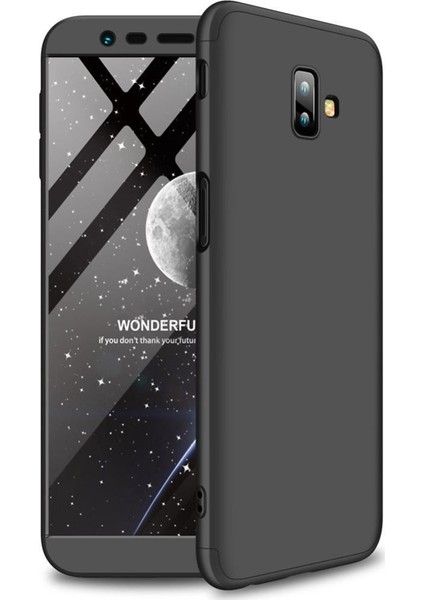 Galaxy J6 Plus Kılıf Zore 360 Tam Koruma 3 Parça Ays Kapak Siyah