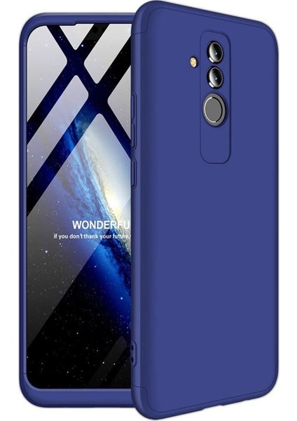 Huawei Mate 20 Lite Kılıf Zore 360 Tam Koruma 3 Parça Ays Kapak Mavi