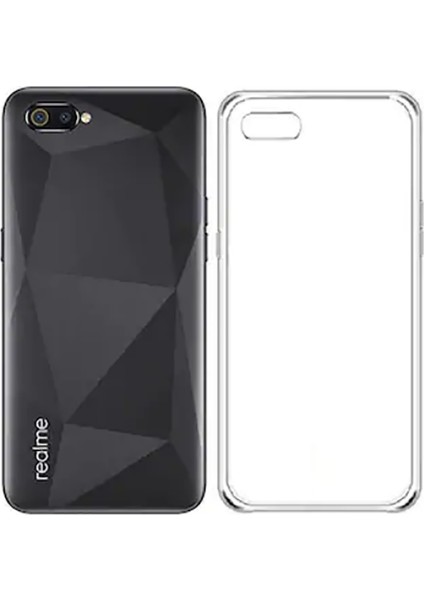 Realme C2 Kılıf Zore Süper Silikon Kamera Korumalı Şeffaf