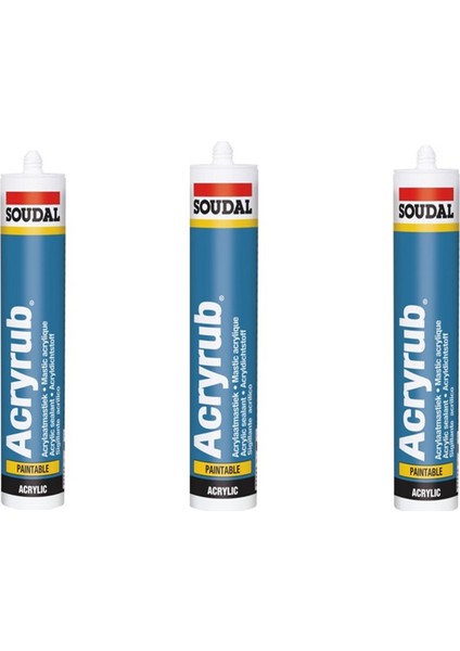 Acryrub Silikonize Mastik Kahverengi 310 ml 3'lü