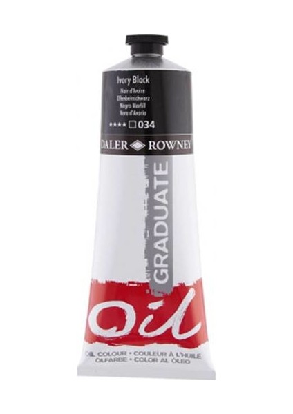 Graduate Yağlı Boya 200 ml 034 Ivory Black