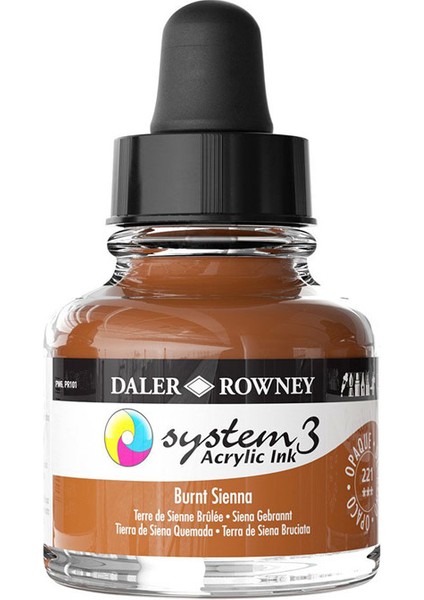 Daler Rowney System 3 Akrilik Mürekkep 29.5 ml 221 Burnt Sienna