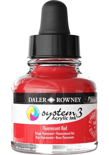 System 3 Akrilik Mürekkep 29.5 ml 544 Fluorescent Red