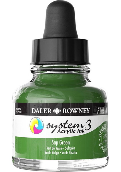 Daler Rowney System 3 Akrilik Mürekkep 29.5 ml 375 Sap Green