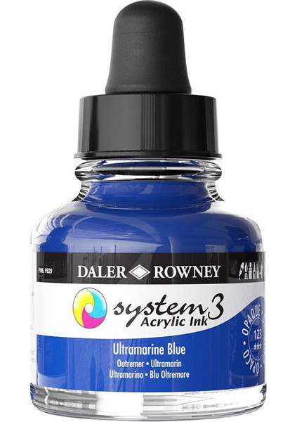 Daler Rowney Dr System 3 Akrilik Mürekkep 29.5 ml 123 Ultramarine Blue