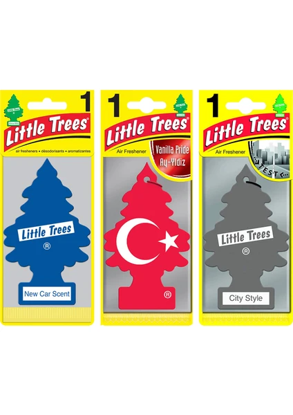 Little Trees 3'lü Set Türk Bayrağı / New Car Scent / City Style Asma Oto Kokusu