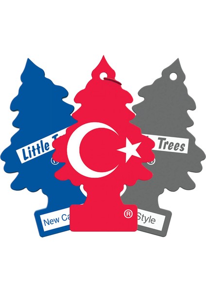 Little Trees 3'lü Set Türk Bayrağı / New Car Scent / City Style Asma Oto Kokusu